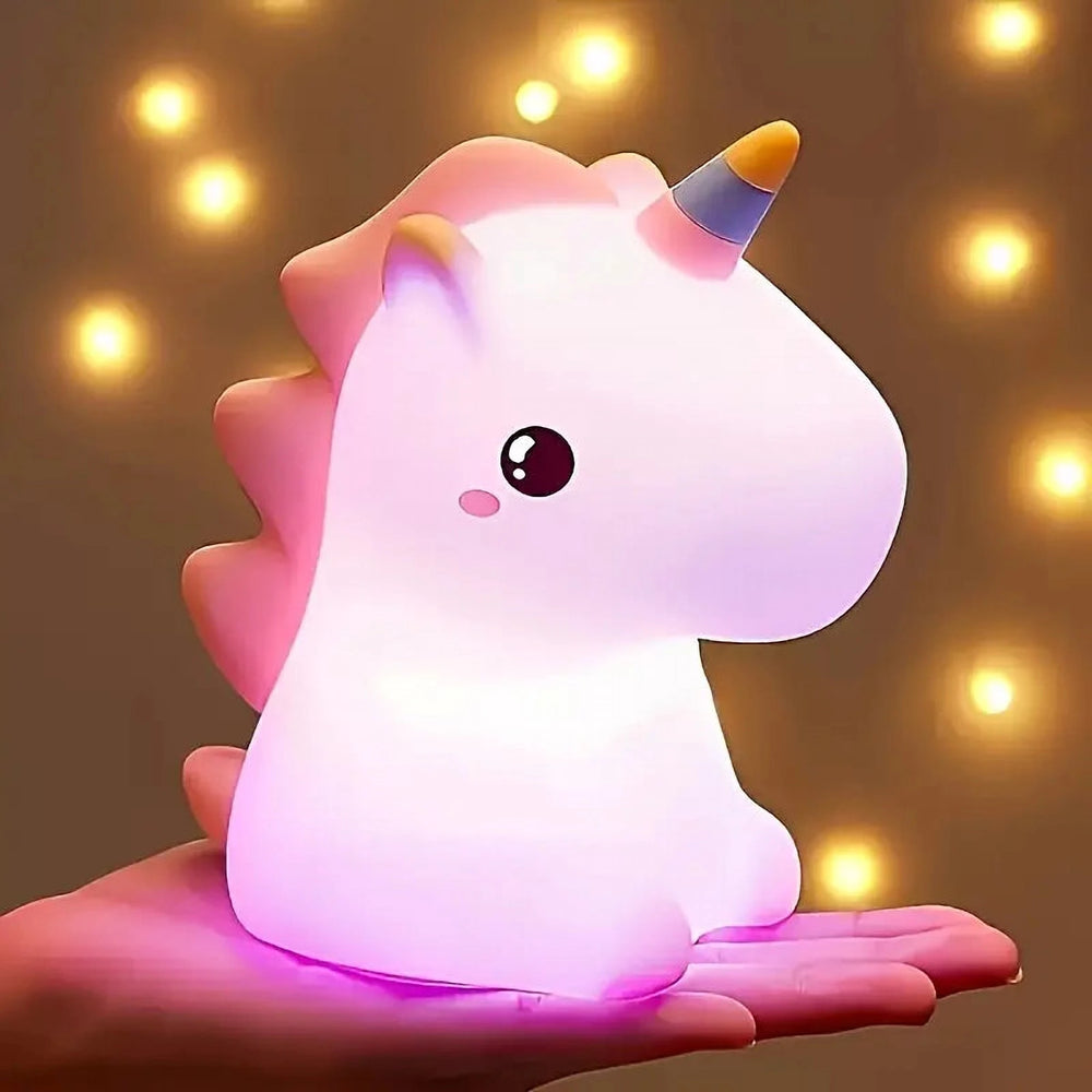 Lumină de Noapte Lampă LED Unicorn, cu Încărcare USB și Schimbare de Culori