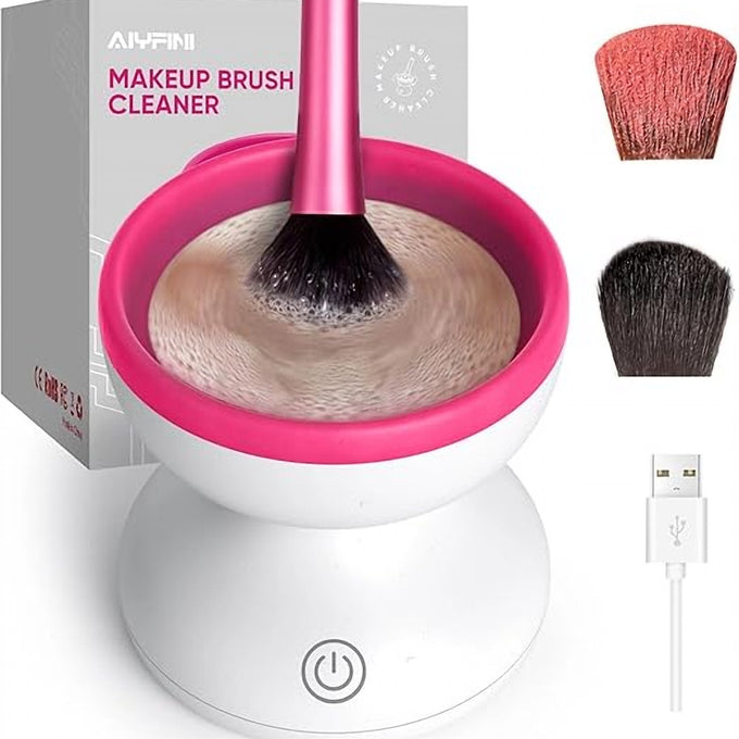 Aparat Electric pentru Curățarea Pensulelor de Machiaj, cu Bol din Silicon, Alimentare USB