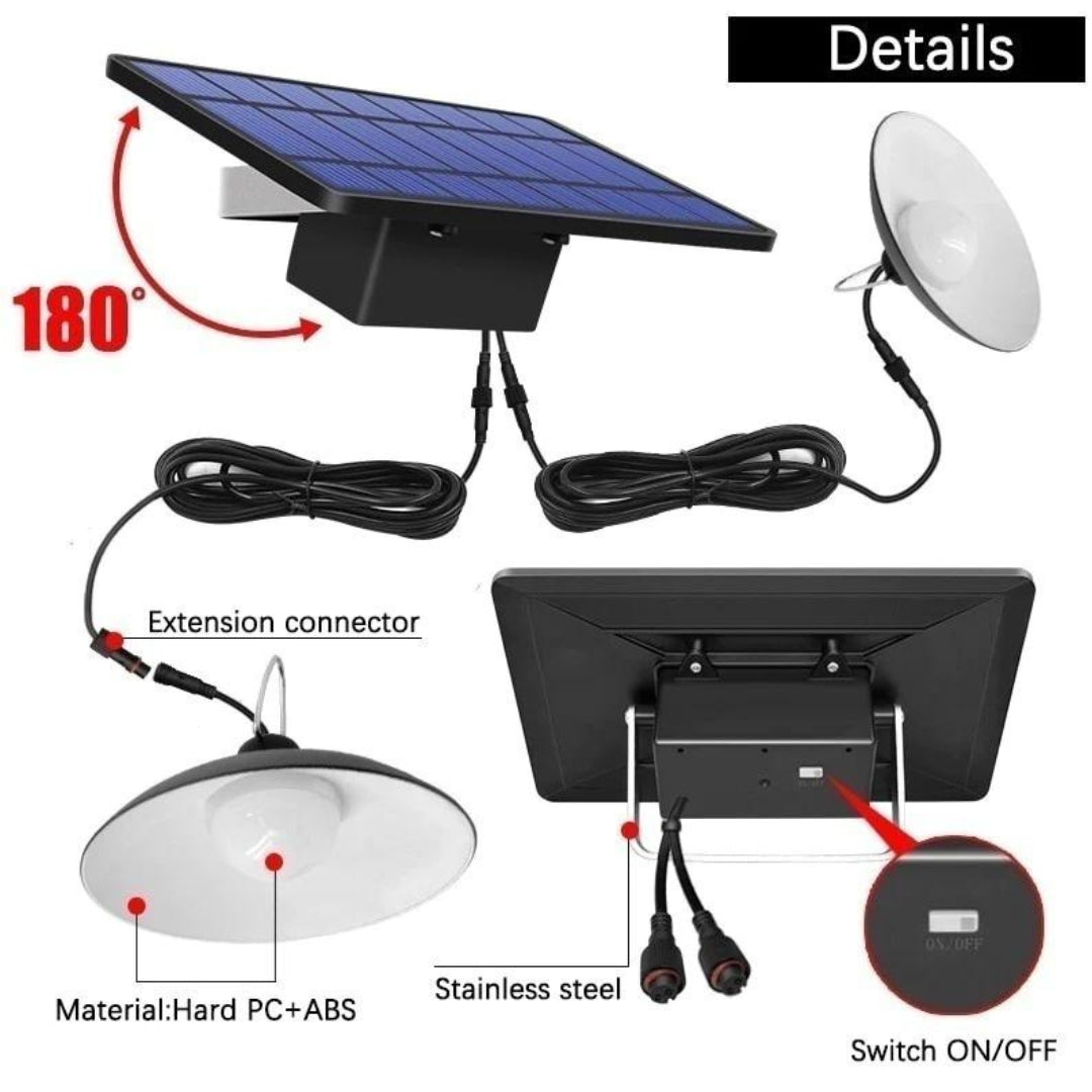Set 2 Lampi Solare Suspendate cu Abajur și Telecomandă – Lumină Fixă în Grădină, Terasa sau Balcon