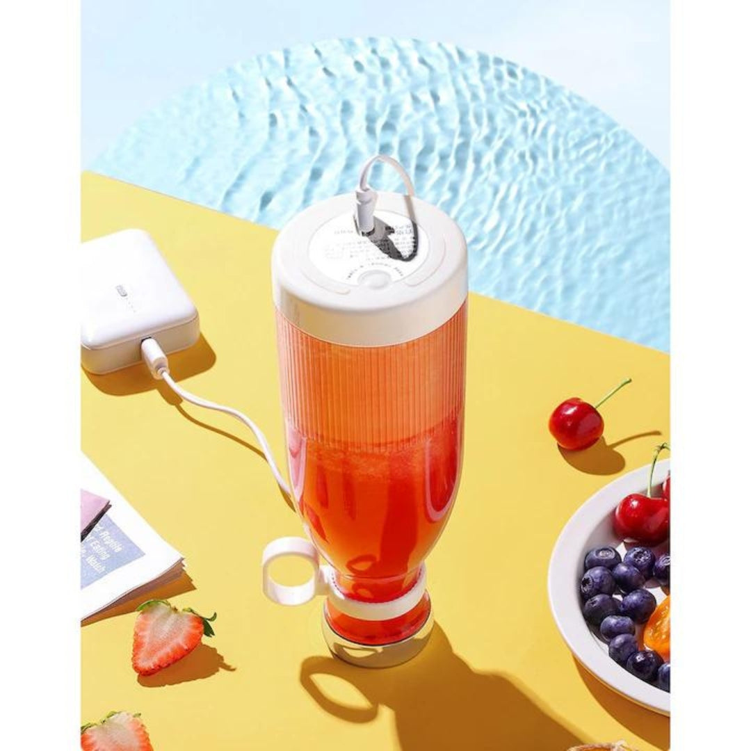 Mini Blender Electric 40W Tip Sticlă cu Încărcare USB, 420 ml