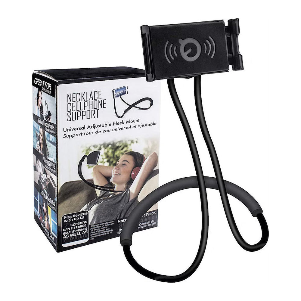Suport Flexibil pentru Telefon cu Braț Rotativ 360°, 60 cm, Negru, cu Clemă