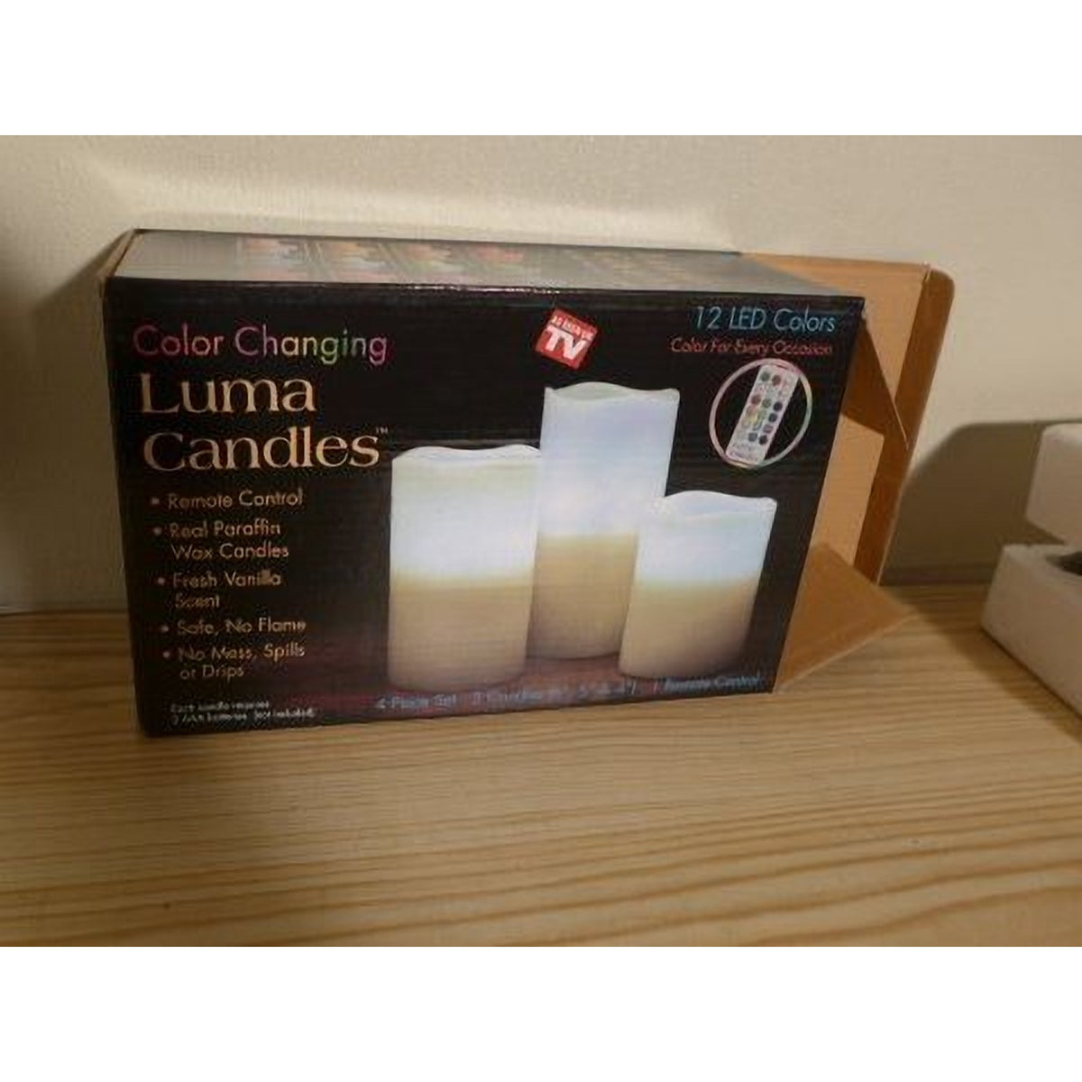 Lumânări LED cu Telecomandă, Set de 3, în 12 Culori, Luma Candles