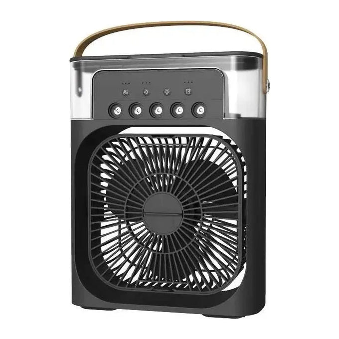 Ventilator Portabil cu Vapori de Apă, 3 Moduri de Pulverizare, 600 ml, cu Lumină LED