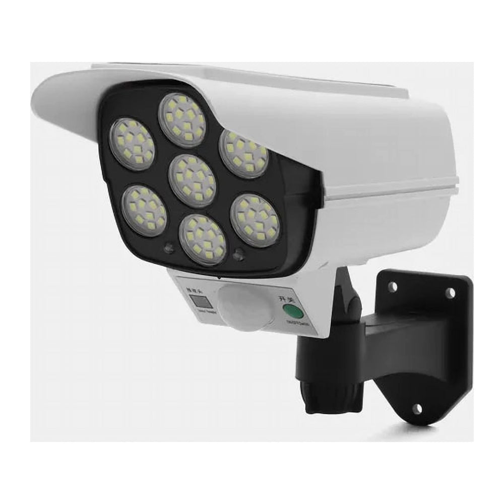 Lampă Solară cu Aspect de Cameră de Supraveghere, cu Senzor de Mișcare, 77 LED-uri, Rotire 360°