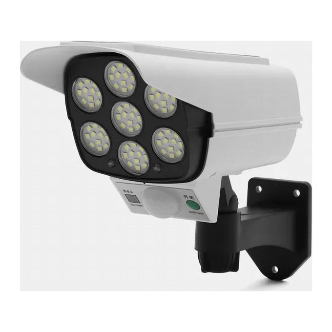 Lampă Solară cu Aspect de Cameră de Supraveghere, cu Senzor de Mișcare, 77 LED-uri, Rotire 360°