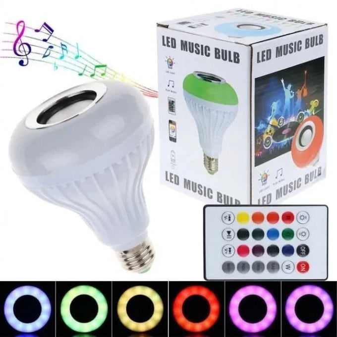 Bec LED cu Difuzor Bluetooth și Telecomandă, 12W, pentru Soclu Standard