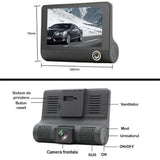 Cameră Video Auto Triplă DVR L300-1 Full HD, 3 Camere Față, Spate și Interior, Ecran 4 Inch