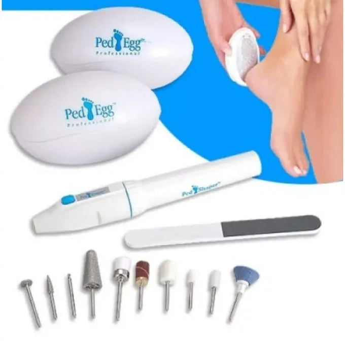 Set Manichiură și Pedichiură Ped Egg, 18 Piese, cu Compartiment de Colectare