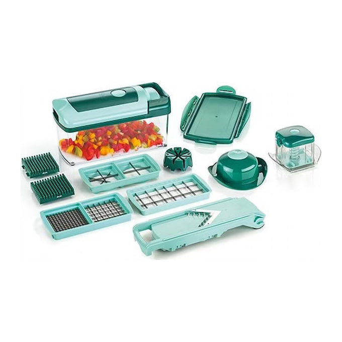 Răzătoare și Tocător de Legume și Fructe Nicer Dicer Fusion, 13 Piese, cu Container de 2,5 L