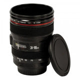 Cană Termos în Formă de Obiectiv Foto, 400 ml, cu Capac