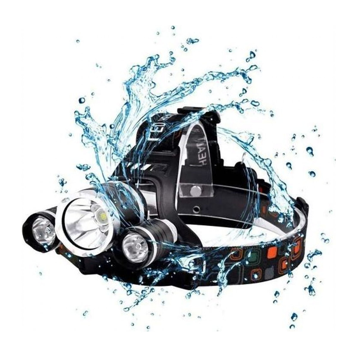 Lanternă Frontală LED Impermeabilă, Reîncărcabilă prin USB, 30W, cu Zoom, pentru Exterior