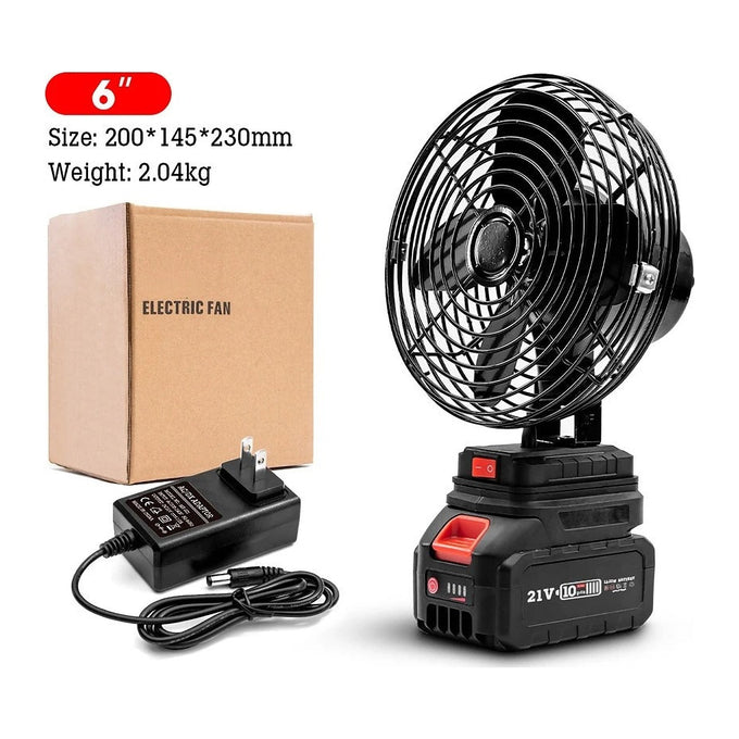 Ventilator Portabil de Camping fără Fir, 21V, cu 2 Viteze, pe Baterie Comună