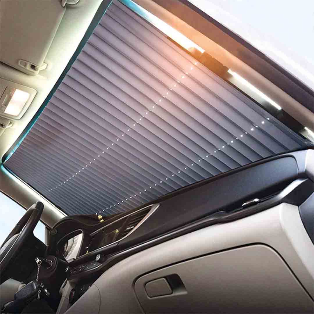 Copertină Parasolar Auto Retractabilă cu Ventuze – Protejează Interiorul de Soare și Decolorare