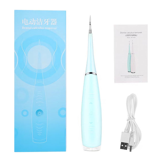 Aparat Electric pentru Curățarea Dinților Scaler Dentar, 5 Moduri, Încărcare USB, Albastru