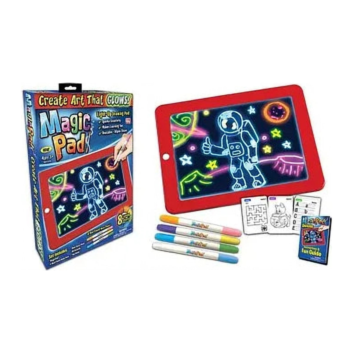 Magic Pad, Tablă Magică de Desenat cu Șabloane și Pixuri, pentru Copii de 3+ Ani