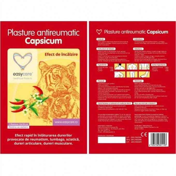Set 50 Plasturi Încălzitori cu Capsicum, 18 x 12 cm, pentru Dureri Musculare