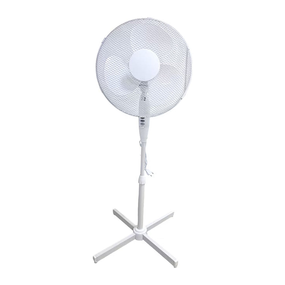 Ventilator cu Picior VEN-2, 50W, 16 Inch cu 5 Elice, 3 Viteze, Înălțime Reglabilă, Alb