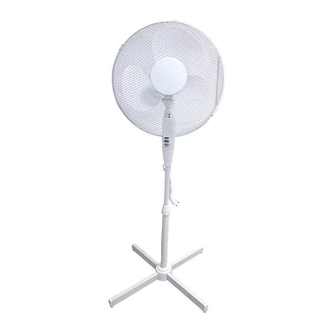 Ventilator cu Picior VEN-2, 50W, 16 Inch cu 5 Elice, 3 Viteze, Înălțime Reglabilă, Alb