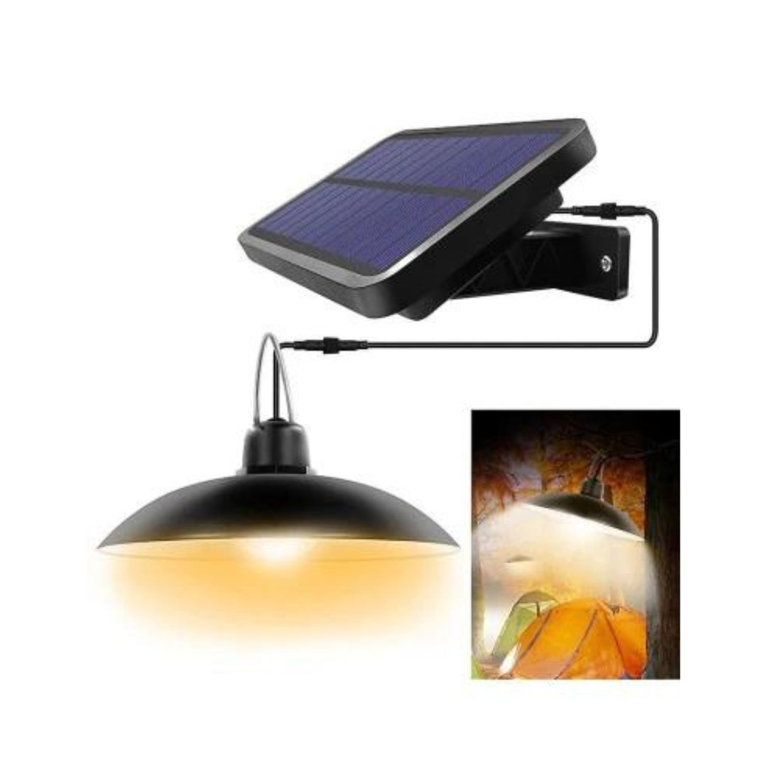 Set 2 Lampi Solare Suspendate cu Abajur și Telecomandă – Lumină Fixă în Grădină, Terasa sau Balcon