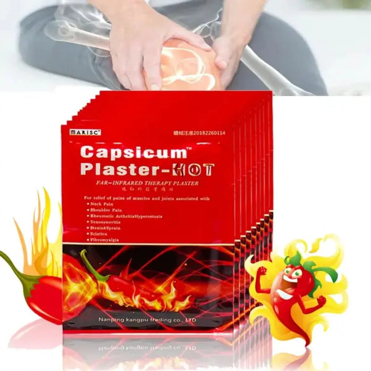 Set 10 Plasturi Încălzitori cu Capsicum pentru Dureri Musculare, 10 x 7 cm