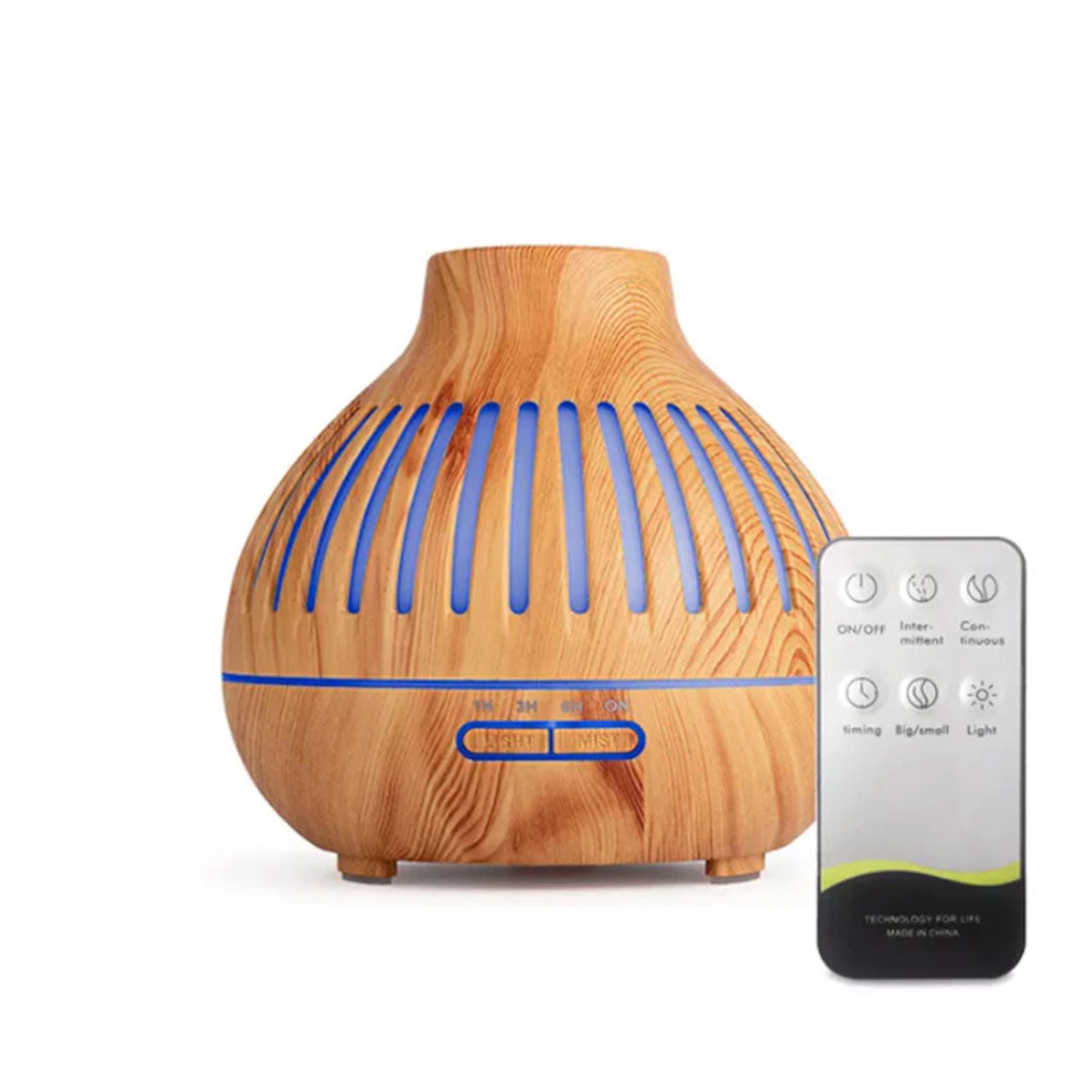 Umidificator și Difuzor de Aromaterapie HOPE 1, 550 ml, cu Ultrasunete, Lumină LED și Telecomandă