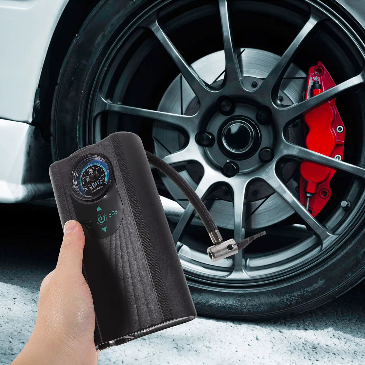 Compresor Auto Portabil cu Oprire Automată, 150 PSI, 35 L/min, cu 4 Moduri Presetate
