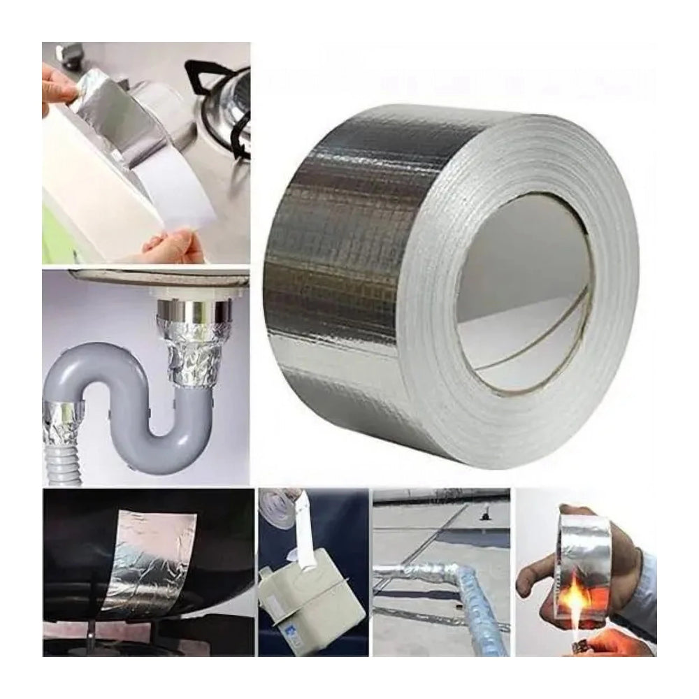 Bandă Adezivă Izolatoare din Aluminiu Ranforsat, pentru Țevi și Izolații – Role de 50, 100 sau 150 m