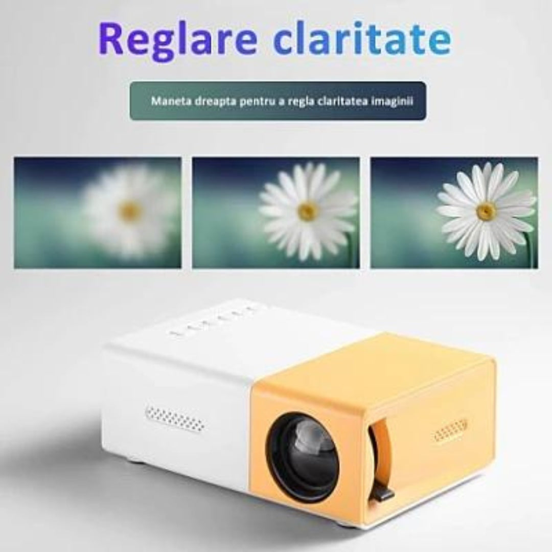 Proiector Portabil LED pentru Filme, cu Boxă Integrată, HDMI și USB