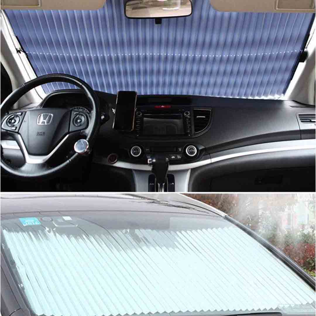 Copertină Parasolar Auto Retractabilă cu Ventuze – Protejează Interiorul de Soare și Decolorare