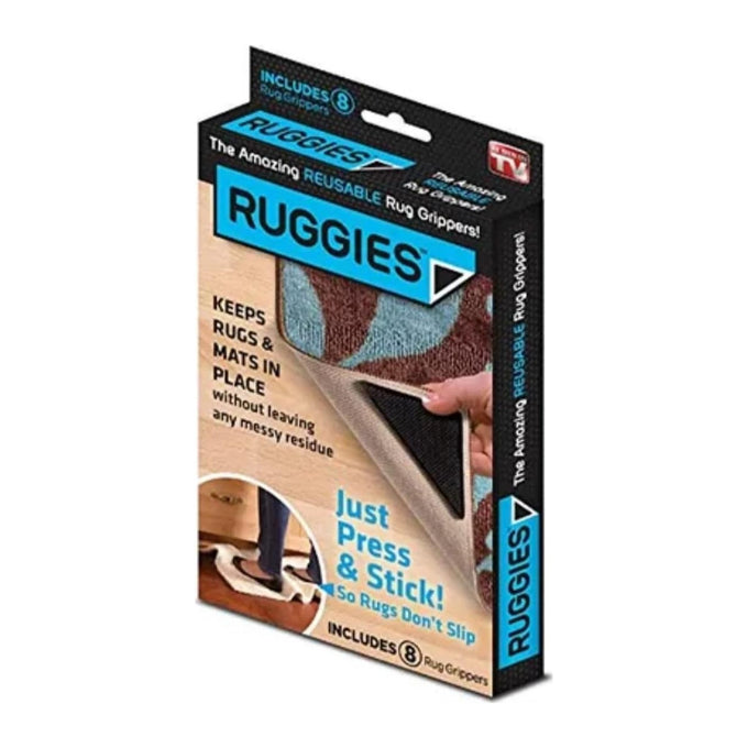 Set 4 Colțare Antiderapante din Silicon Ruggies pentru Fixarea Covoarelor
