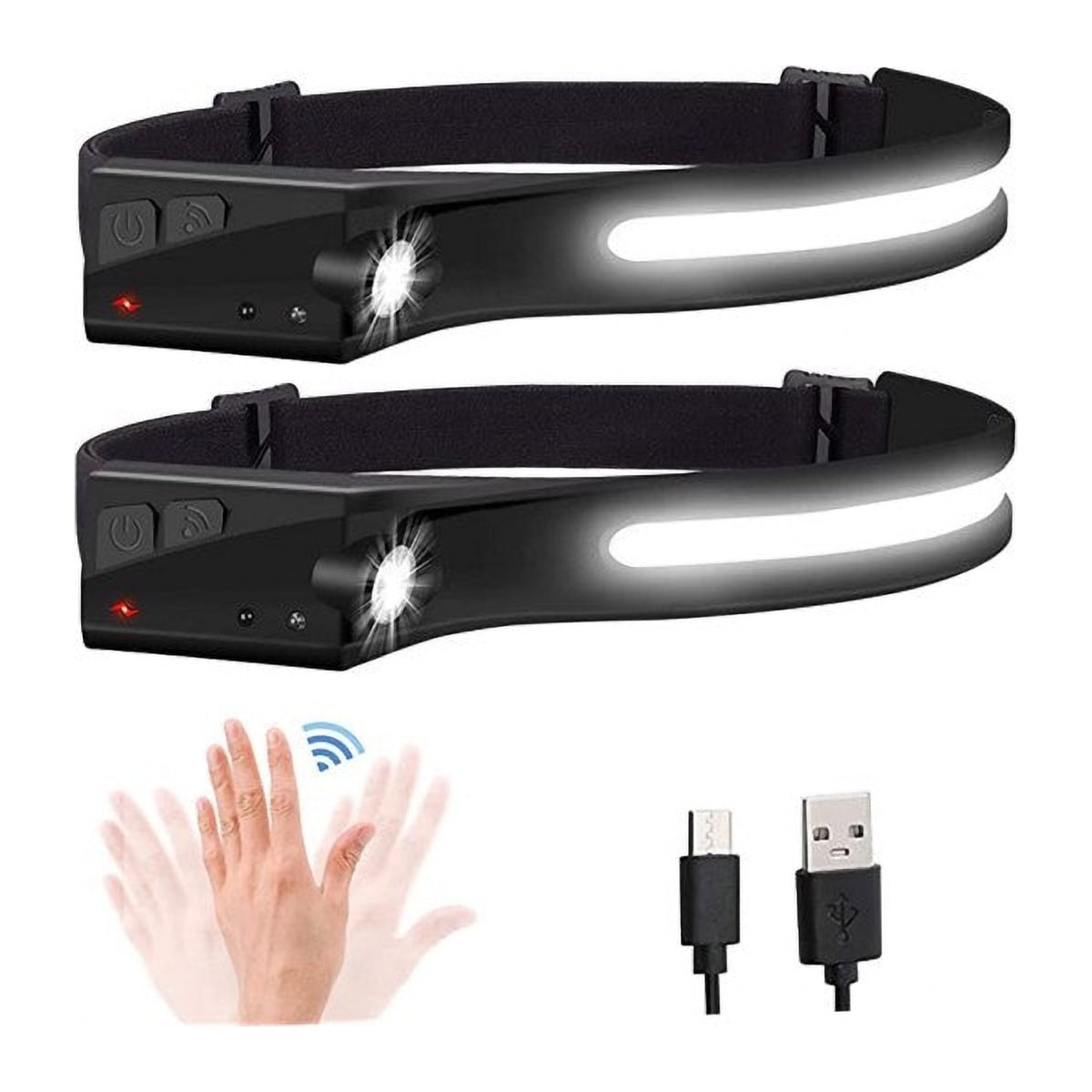 Lanternă LED de Cap cu Acumulator, 3W, 300 Lumeni, cu Încărcare USB