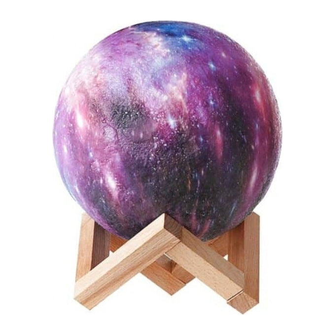 Lampă de Veghe Lună 3D Multicoloră, 12 cm, cu Telecomandă și Încărcare USB