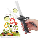 Foarfecă de Bucătărie 2 în 1 pentru Legume și Verdeață, cu Lame Razor Sharp din Inox