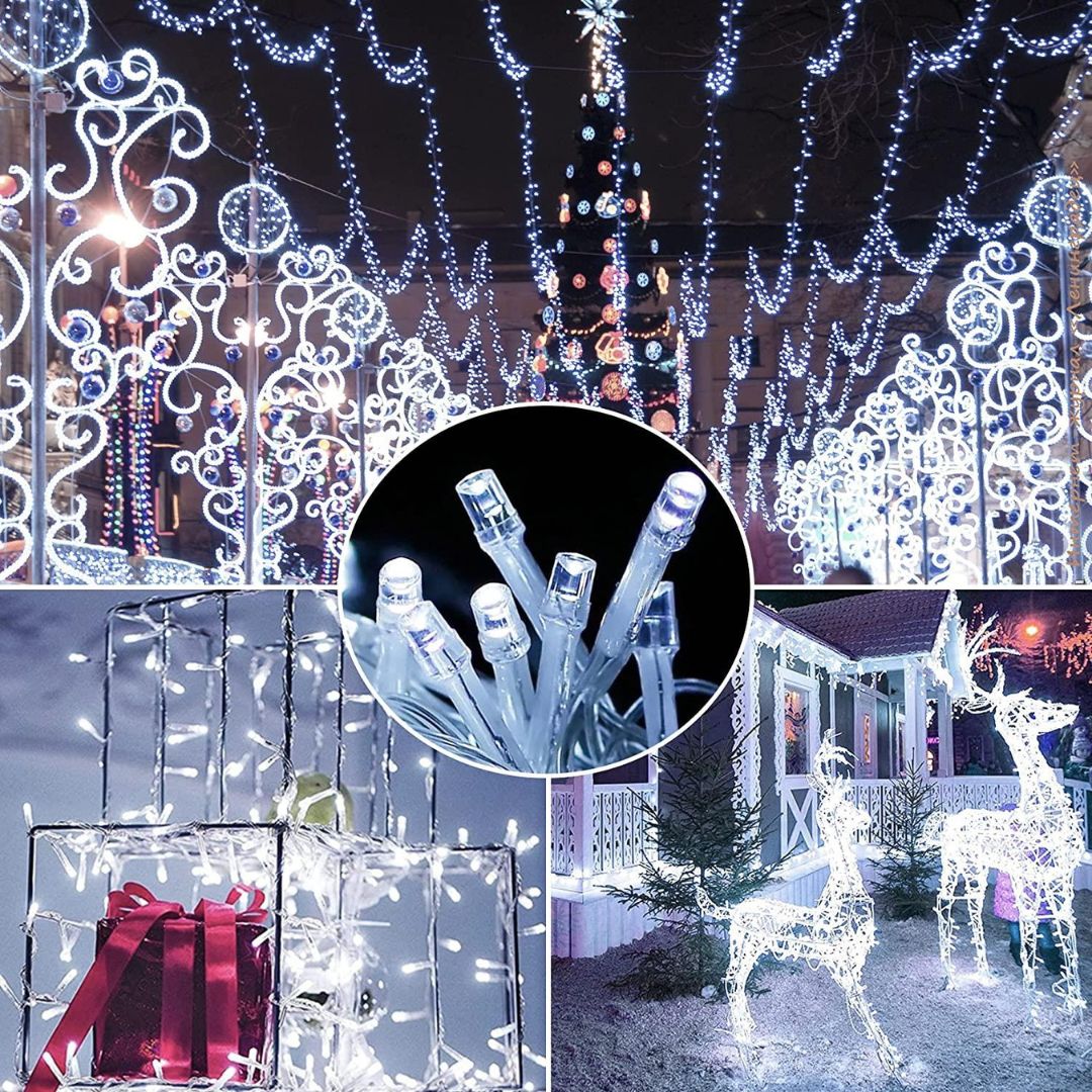 Instalație Solară 300 LED-uri, 30 m, pentru Exterior, Alb Cald, Rece sau Multicolor
