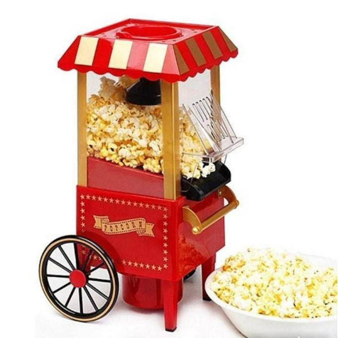 Aparat de Popcorn, Mini, cu Aer Cald, fără Ulei, Roșu-Auriu, 1200W