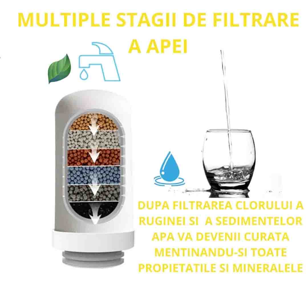 Filtru de Purificare a Apei Instant pentru Robinet, Filtrare în 3 Etape