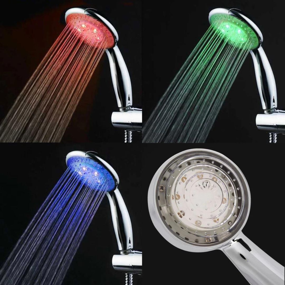 Cap de Duș cu LED Multicolor care Schimbă Culoarea după Temperatura Apei