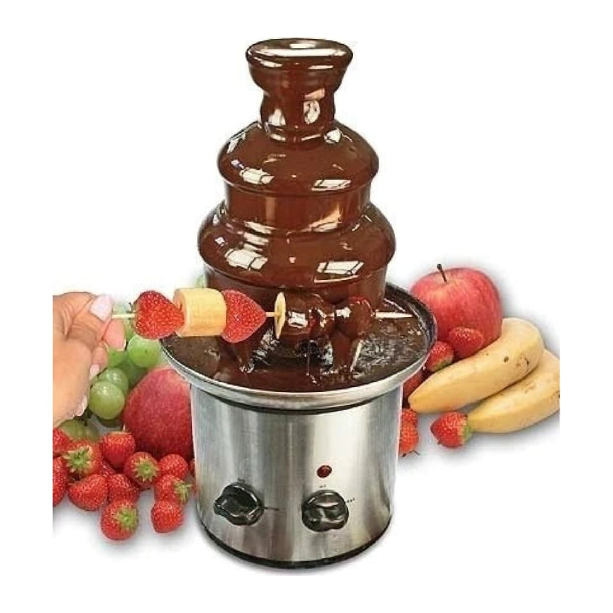 Fântână de Ciocolată 320W, 650 ml, cu 3 Etaje și Carcasă din Inox