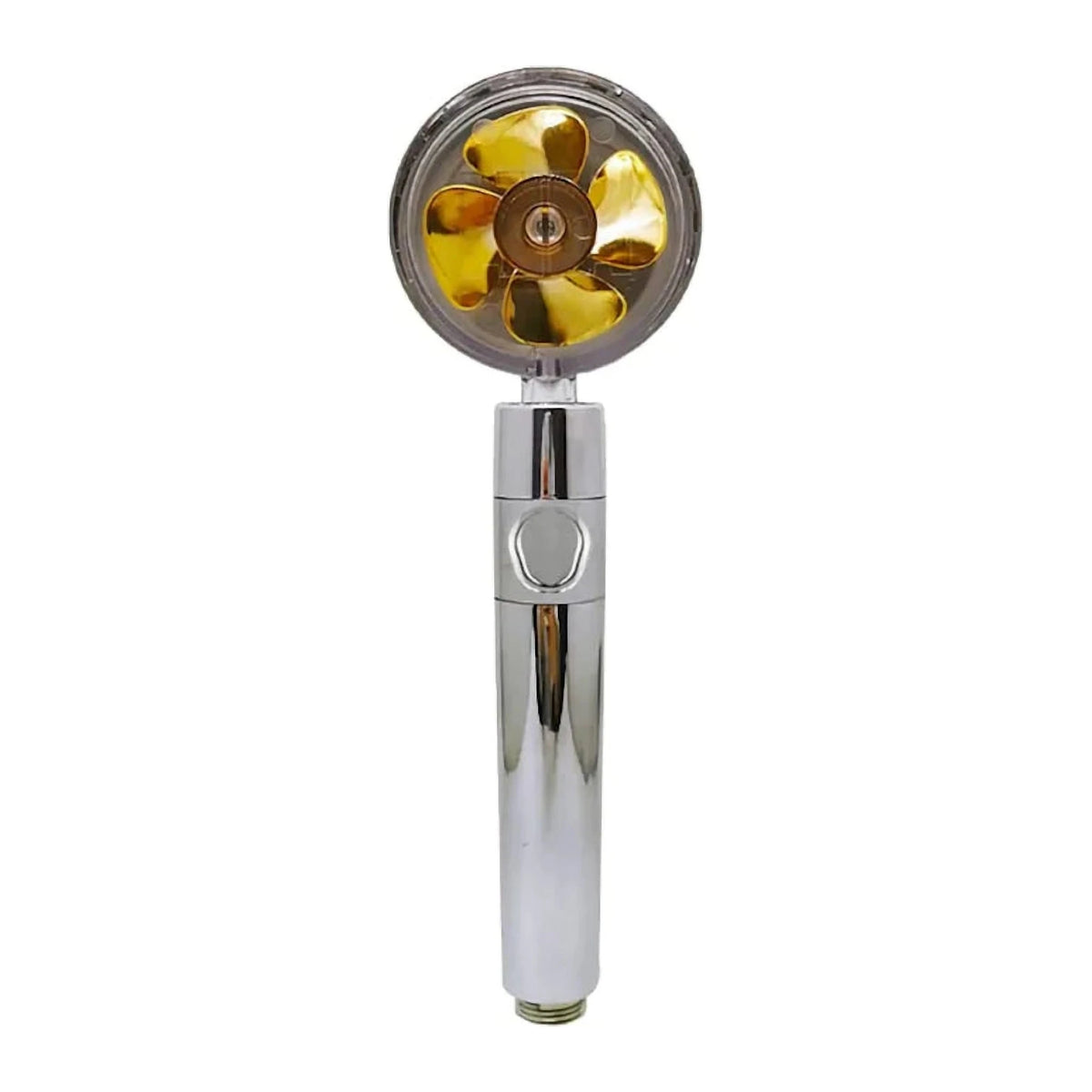 Cap de Duș Turbo cu Elice Rotativă 360°, de Înaltă Presiune, cu Buton ON/OFF și Filet G1/2
