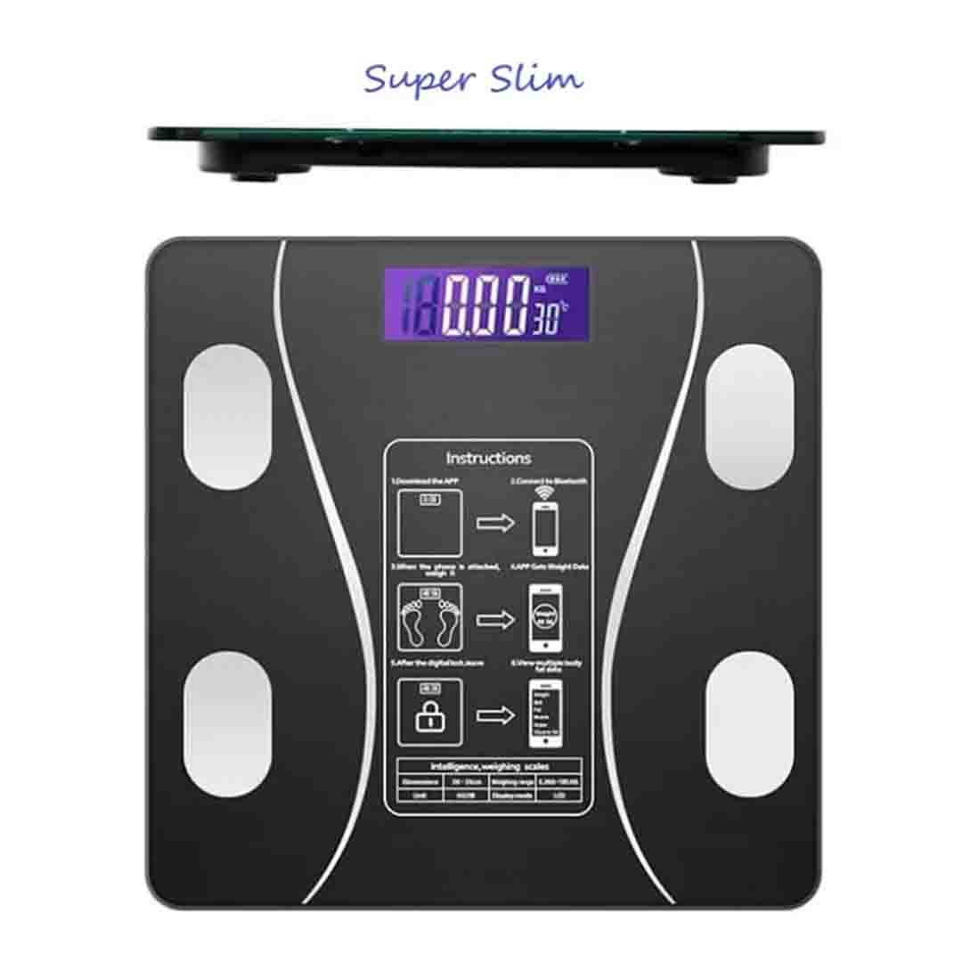 Cântar Corporal Inteligent Bluetooth, Sticlă Securizată, 180 kg, 10 Valori Corporale