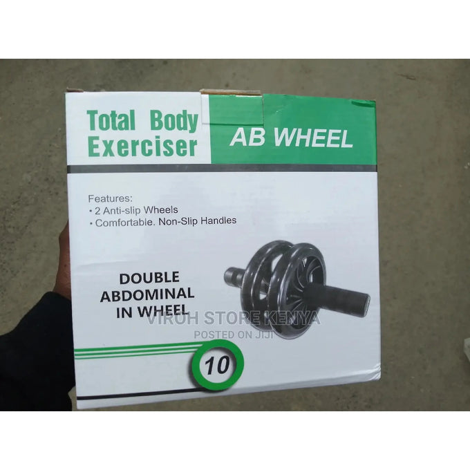 Rolă pentru Abdomen Ab Wheel cu Roată Dublă, până la 180 kg