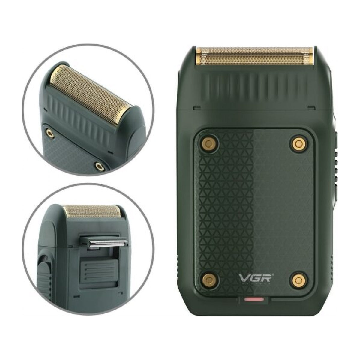 Aparat de Ras Electric pentru Bărbați cu 2 Capete de Lamă, Indicator LED și Încărcare USB