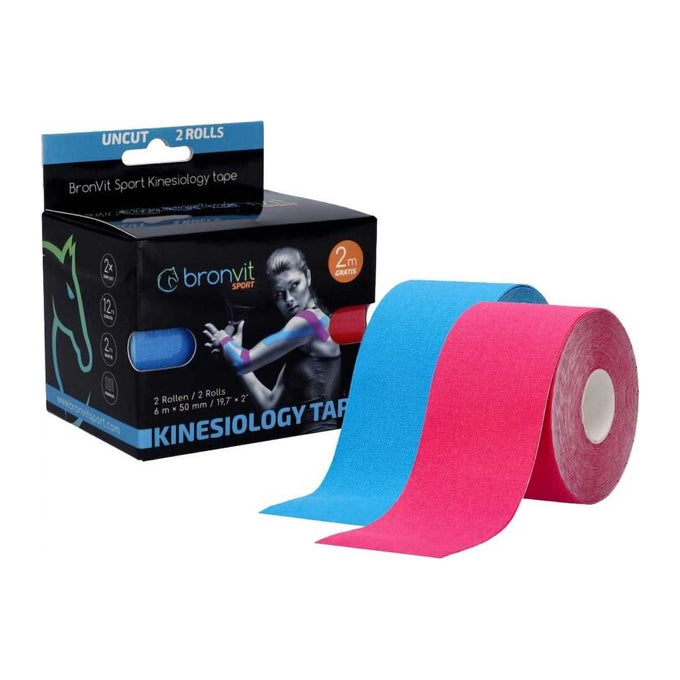 Set 2 Benzi Kinesiologice BronVit Sport Kinesio Tape, Elastice, Impermeabile, Fără Latex