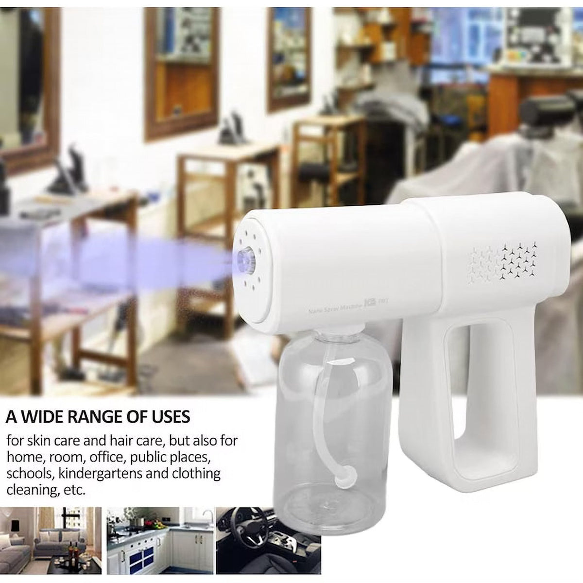 Pulverizator Electric Portabil cu Încărcare USB, 380 ml, Reglare Debit