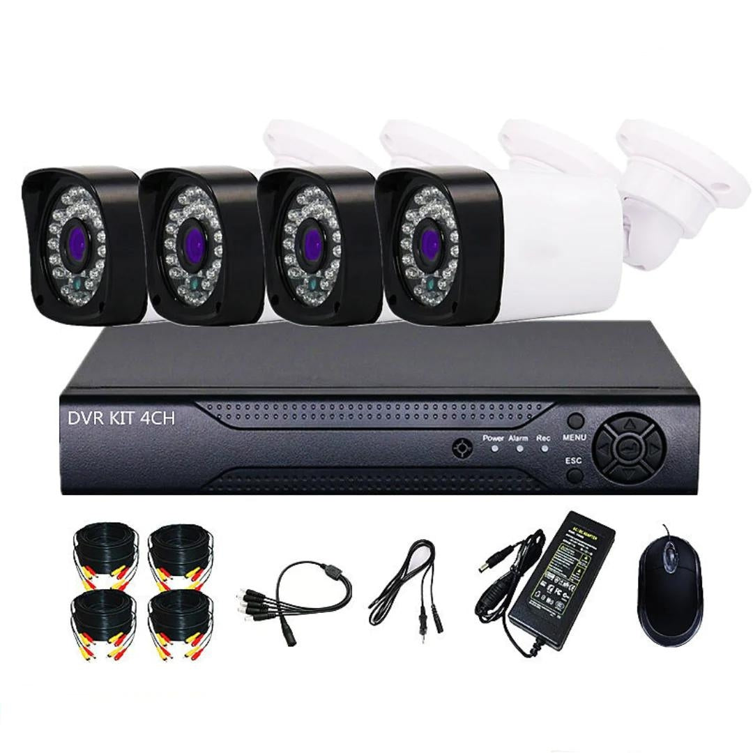 Sistem Supraveghere AHD CCTV cu DVR 4 Camere, Infraroșu și Vizionare pe Telefon