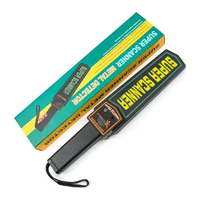 Detector de Metale Manual Super Scanner, Negru, cu Alarmă Sonoră, Vibrație și Lumină