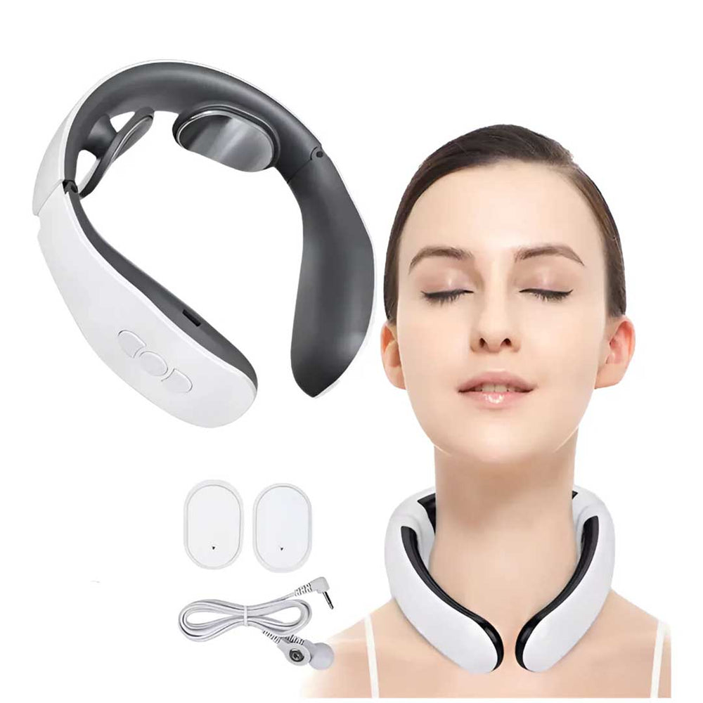 Aparat de Masaj Cervical cu Impulsuri Electromagnetice, 4 Moduri și 15 Niveluri