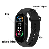 Brățară Fitness Smart M6, Ecran 0,96 Inch, Ritm Cardiac, Notificări, Bluetooth, IP67, Neagră