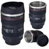 Cană Termos în Formă de Obiectiv Foto, 400 ml, cu Capac