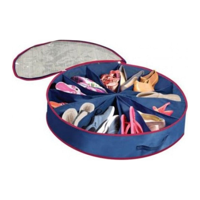 Organizator Rotund pentru Încălțăminte Shoe-Go Round, 12 Secțiuni, cu Fermoar